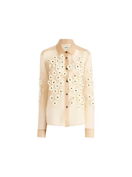 Koszula Khaite z organzy beżowa