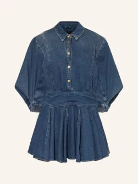 AllSaints sukienka rozkloszowana jeansowa ARLO niebieska