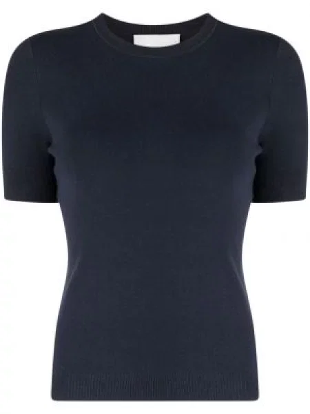 Krótki top 3.1 Phillip Lim z krepy niebieski