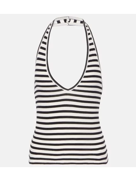 Top Nili Lotan din jerseu cu gât halter alb