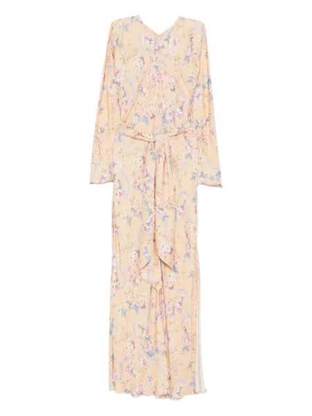 Rochie maxi Forte_forte cu model floral de costum