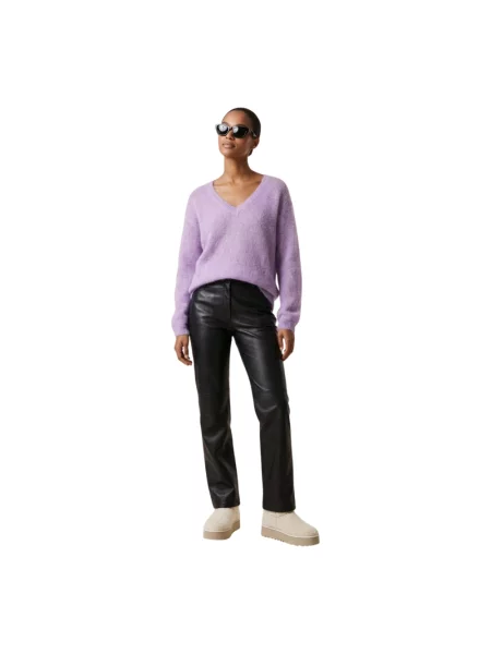 Sweter Americandreams wełniany fioletowy