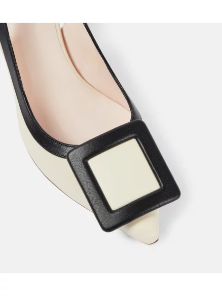 Pantofi cu toc Roger Vivier din piele slingback negru