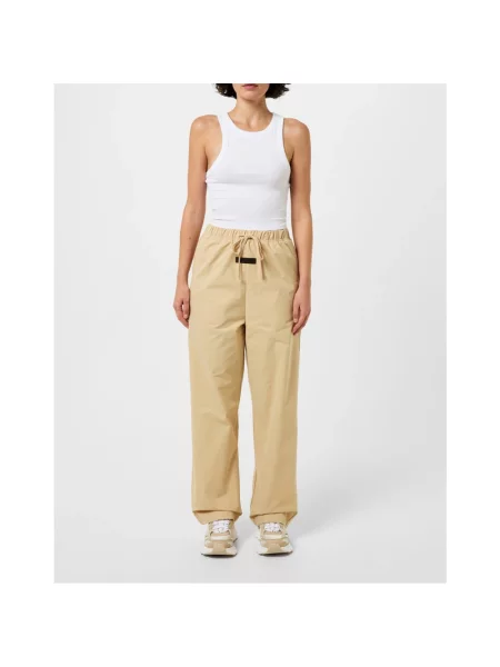 Spodnie Fear Of God z logo beżowe