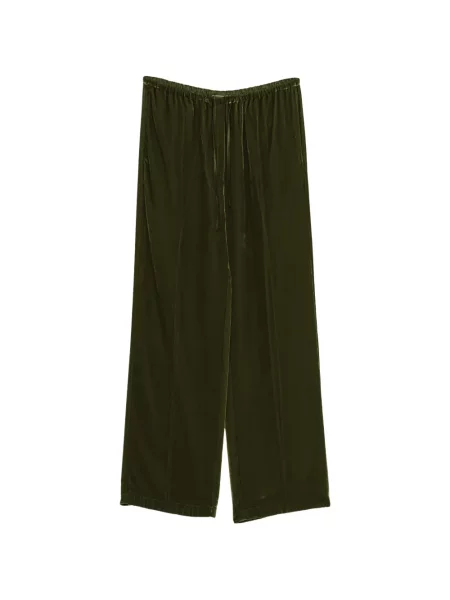 Pantaloni Forte_forte de catifea cu cordon verde