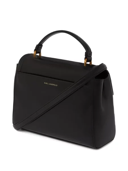 Malá kabelka satchel Karl Lagerfeld K/Autograph s autogramem černá