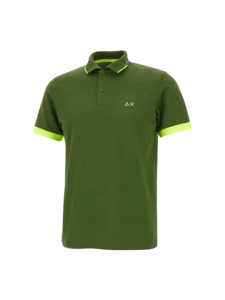 Koszulka polo Sun68 w paski zielona