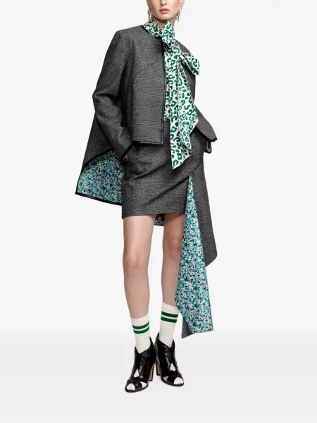 Fusta mini Essentiel Antwerp cu model floral gri