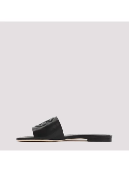 Lniane sandały Dolce&gabbana czarne