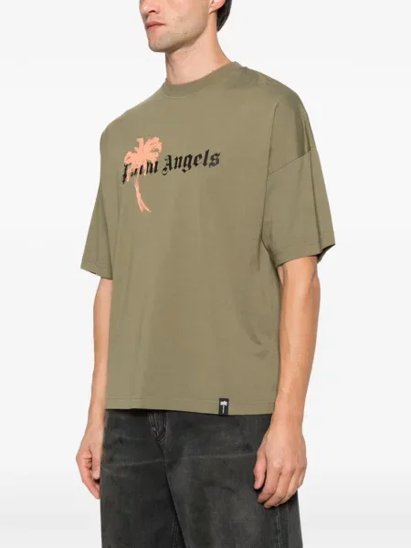 Tricou Palm Angels cu imagine verde