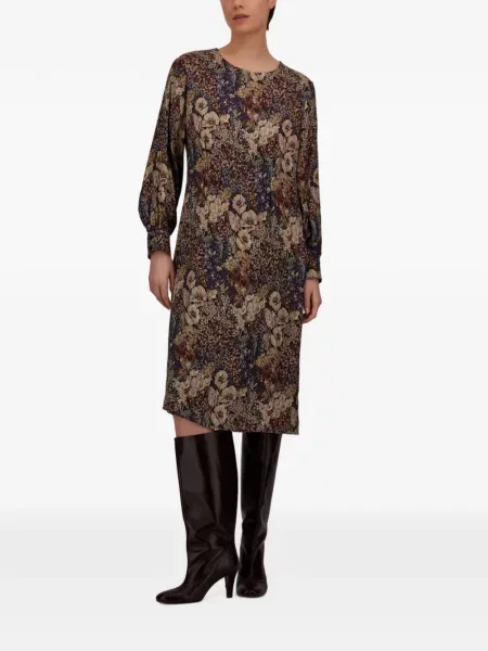 Rochie midi Herno cu model floral cu imagine maro