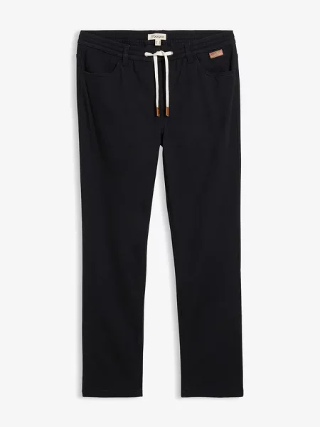 Spodnie z gumką w talii regular fit straight czarne