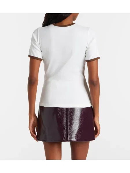 Tricou Courreges din jerseu alb