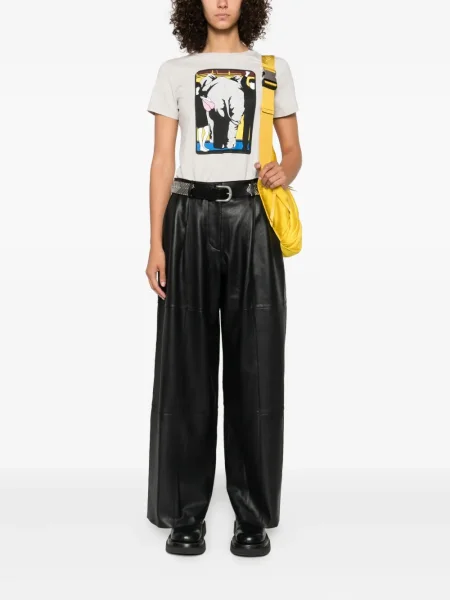 Pantaloni P.a.r.o.s.h. din piele negru