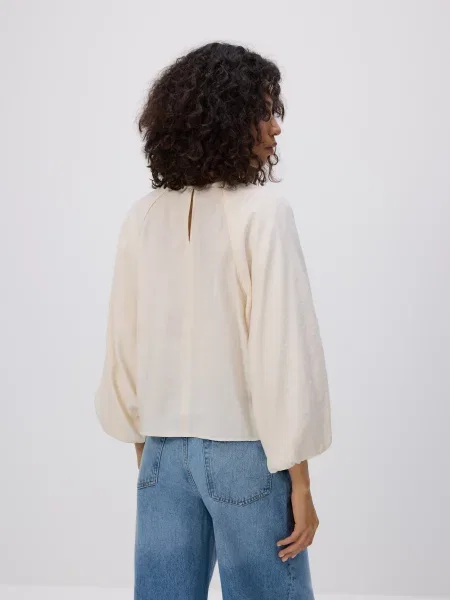 Reserved Блуза из модала кремовий 
