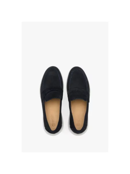 Замшевые лоферы Estro синие