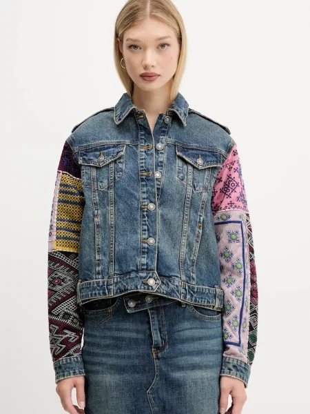 Desigual Geacă de blugi Etnic Colorat albastru