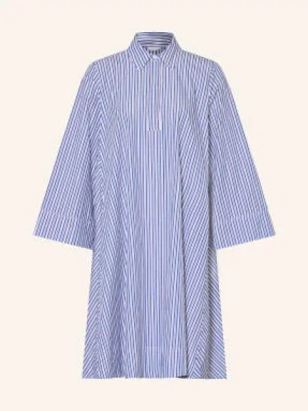 Robert Friedman Sukienka W Stylu Koszuli blau biała