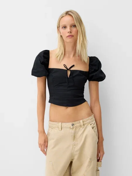 Bershka Bluză negru