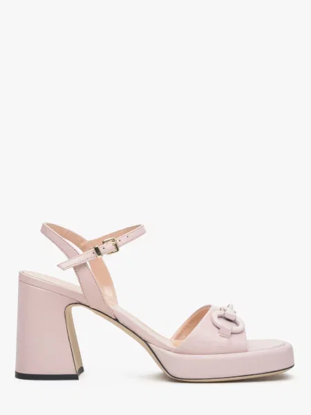 Кожаные босоножки Evaluna розовые