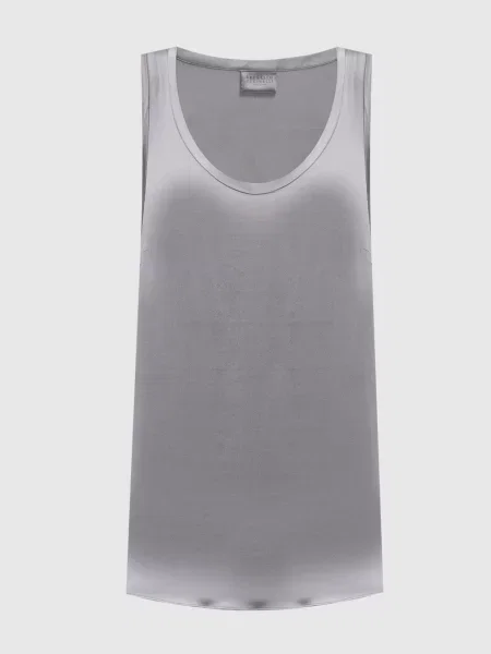 Топ з шовком Brunello Cucinelli сірий