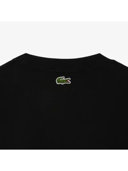Lacoste T-Shirt Unisex Z Okrągłym Dekoltem Z Długim Rękawem Z Nadrukiem Classic Fit czarny
