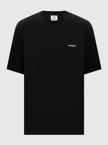 Футболка з принтом логотипа Vetements чорна