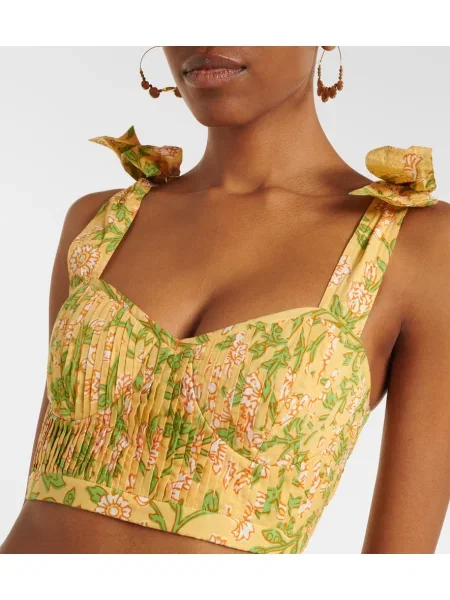 Top Poupette St Barth cu model floral alb