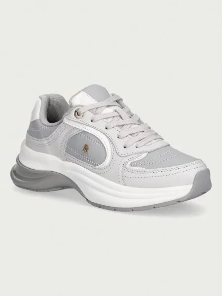 Tommy Hilfiger TH CHIC RUNNER SNEAKER sneakersy skórzane szare