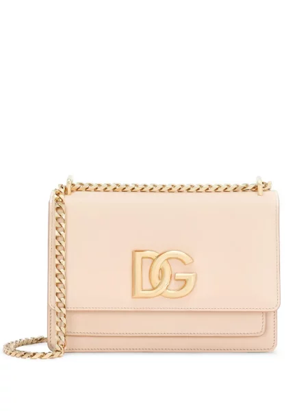 Geanta de piele Dolce & Gabbana din piele roz