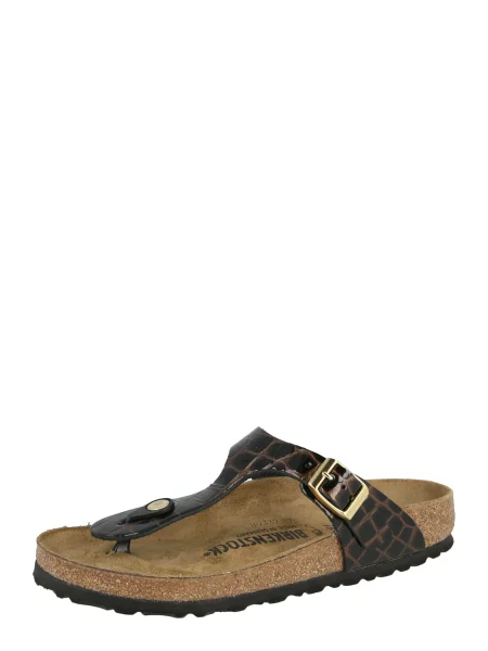 BIRKENSTOCK Flip-flops Gizeh maro negru
