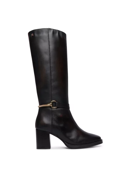 Tommy Hilfiger De piele cizme cu maro