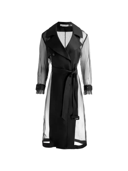 Przezroczysty trencz Alice + Olivia czarny