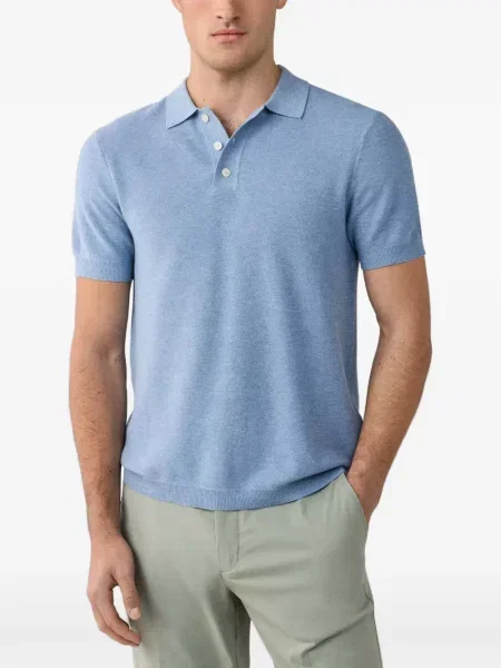 Scurt tricou polo Hackett London tricotate albastru