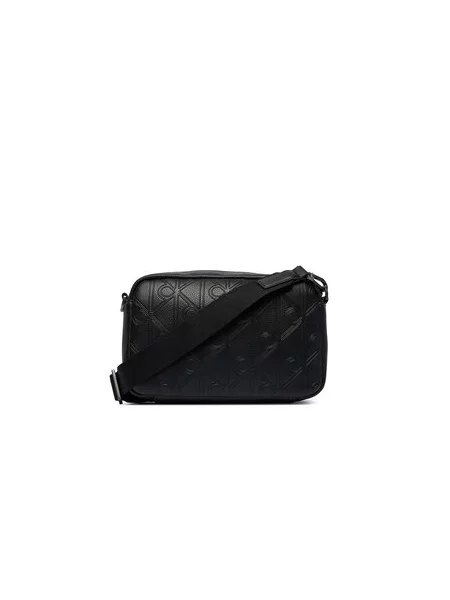 Calvin Klein Maža rankinė Emblem Aop Deboss Camera Bag juoda
