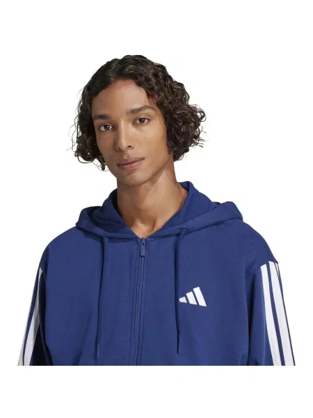 Geacă Adidas cu dungi din material terry albastru