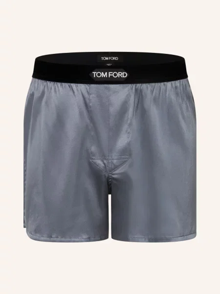 Tom Ford Hedvábné Boxerky tmavě šedá černá