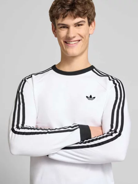 Longsleeve z przeszyciem z logo Adidas Originals biała