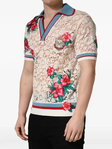Φλοράλ μπλούζα Dolce & Gabbana με δαντέλα