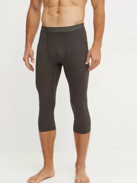 Peak Performance legginsy funkcyjne Spirit zielony brązowe