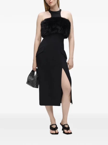 Rochie Karl Lagerfeld cu blană negru