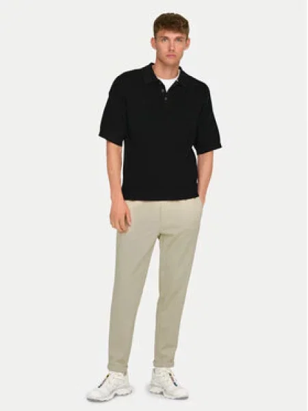 Only & Sons Kalhoty z materiálu Linus Tapered Fit béžová