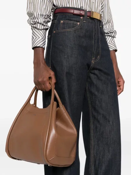 Geantă shopper Max Mara din piele maro