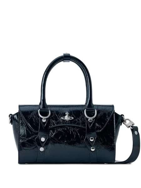 Geantă shopper Vivienne Westwood din piele negru