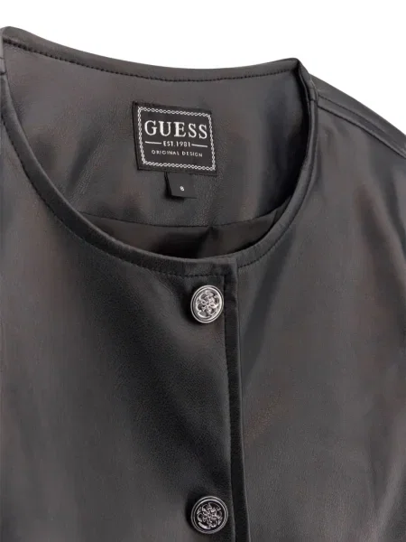Dětska kožená bunda Guess černá