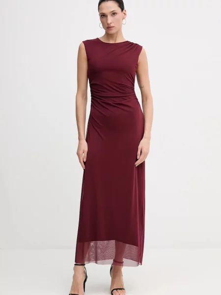 Pedro del Hierro rochie maxi mulată bordo