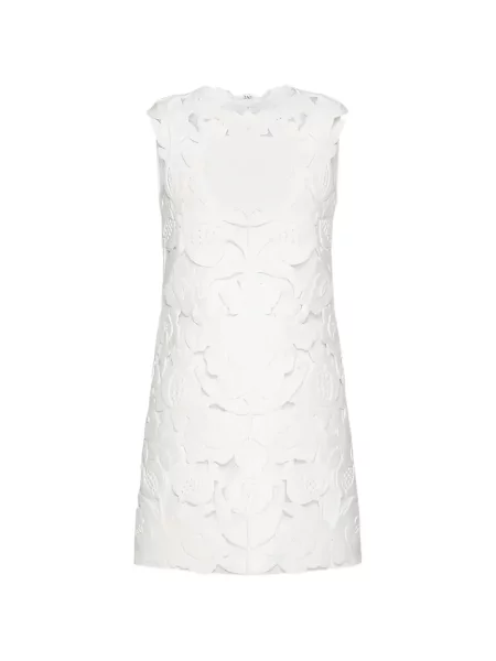 Rochie mini Valentino Garavani cu model floral cu aplicații alb
