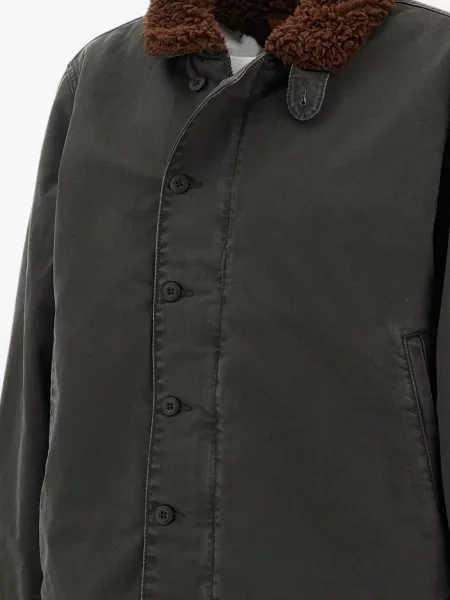 Gulerat geacă Levi's® din piele de oaie verde