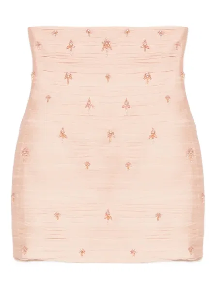 Fusta mini M.marquise cu broderie roz