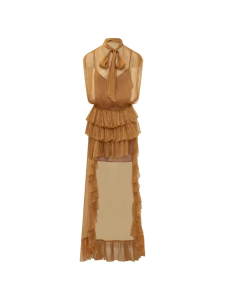 Rochie Actualee cu funde maro